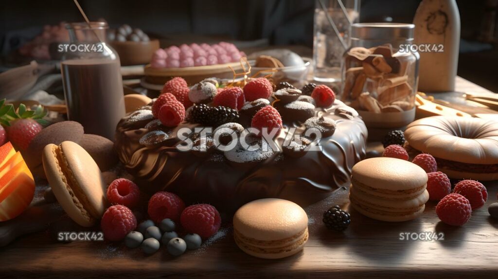 Food Desserts Sweets Chocolate Pastry cinematic Hyper-rea two