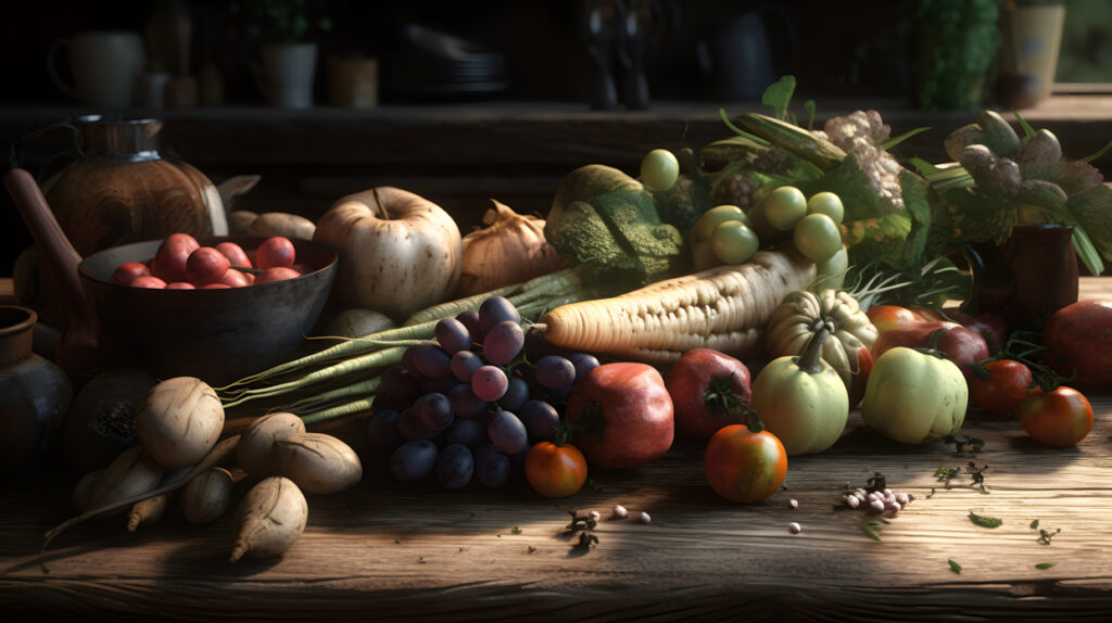 Comida Vegetariana Vegano Sin gluten De la granja a la mesa cinemática tres