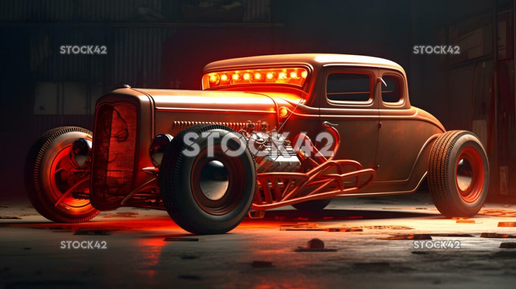 Hot rod custom engine Hyper-realistic textures dynamic li