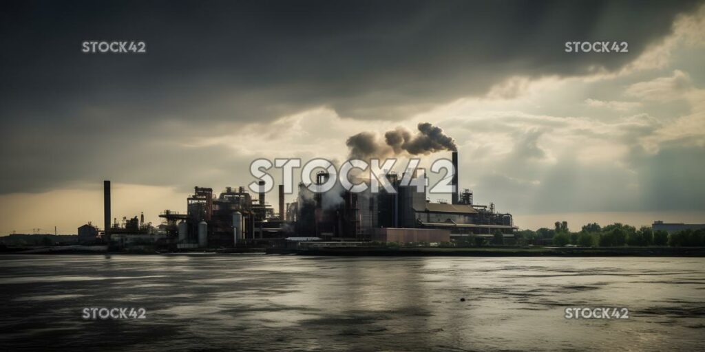 Paisajes industriales fábricas chimeneas maquinaria uno