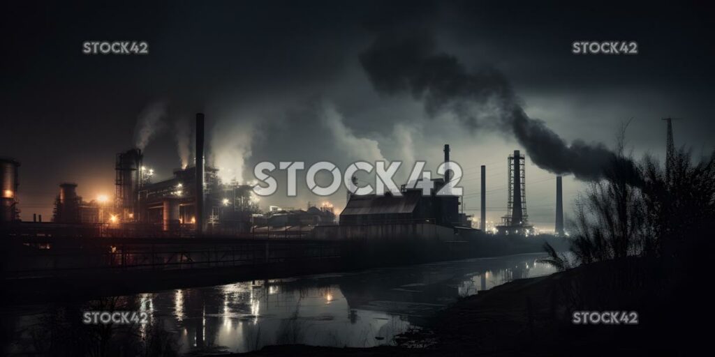 Industrial landscapes factories smokestacks machinery two