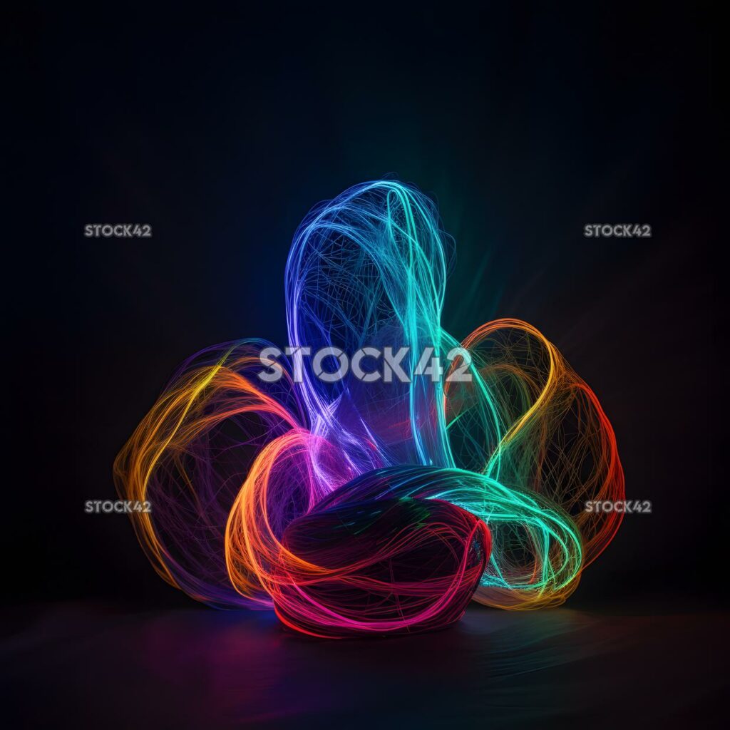 Light painting long exposure colors forms two