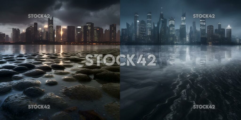 Long exposure landscapes cityscapes water Hyper-realistic