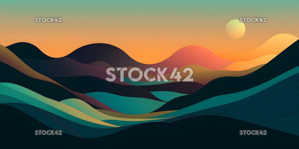 Minimalistic landscapes shapes colors lines three