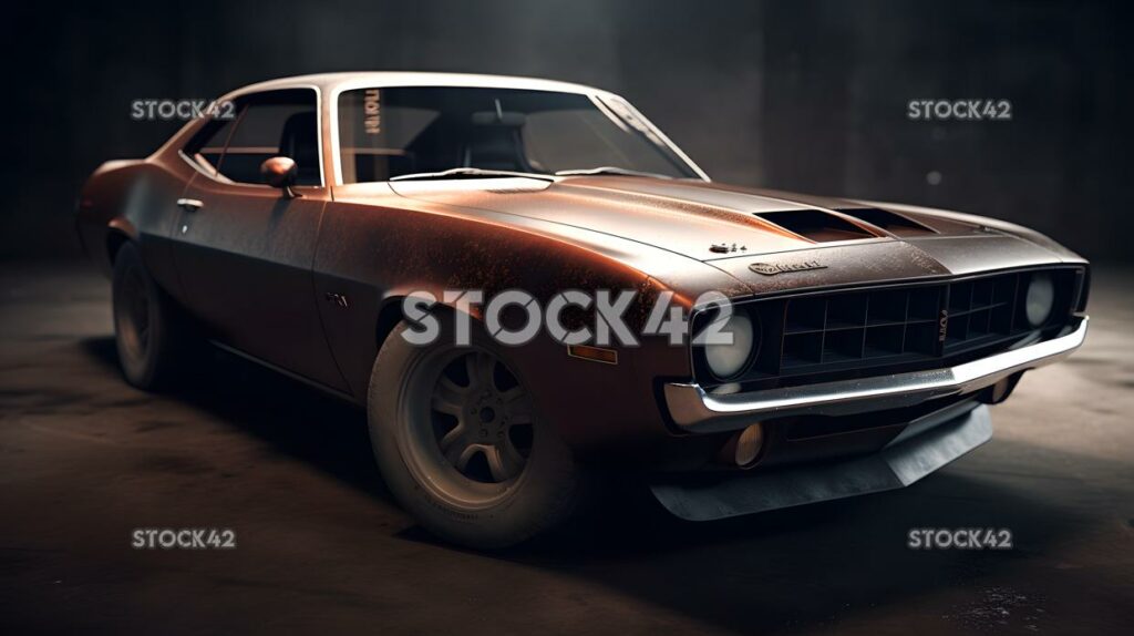 Muscle car power performance Hyper-realistic three