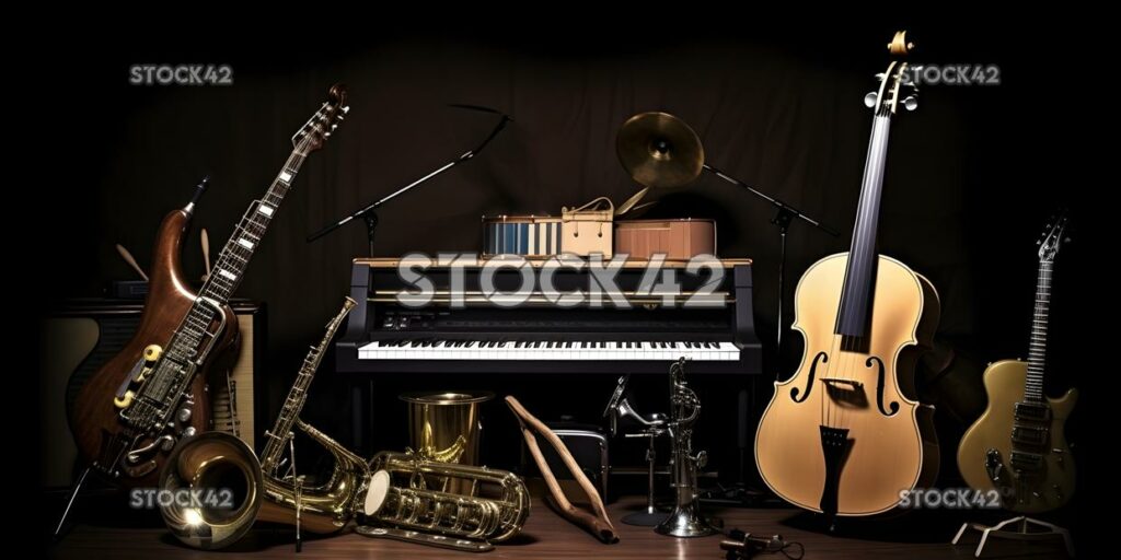 Music instruments performance sound three