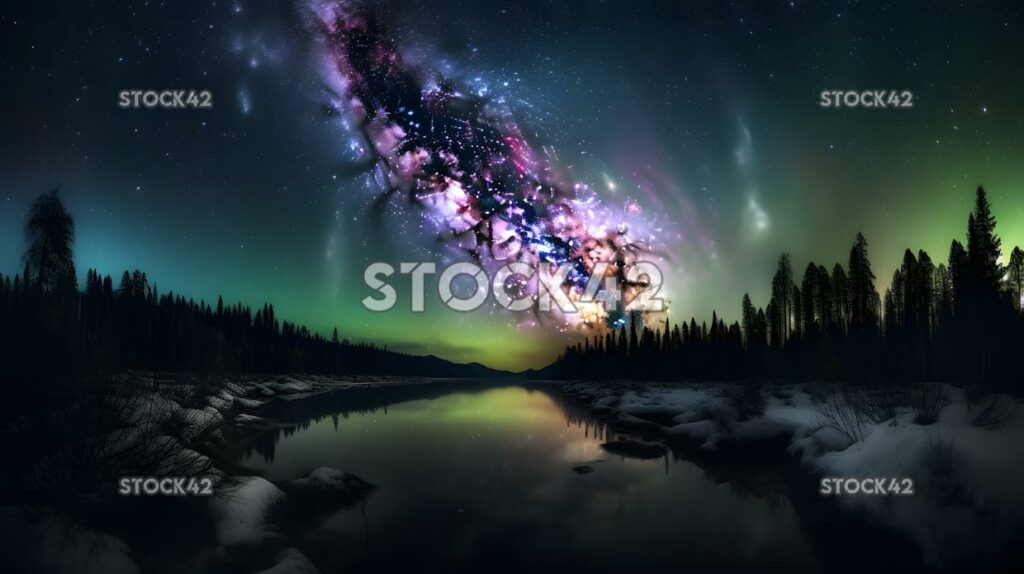 Night sky photography stars Milky Way Aurora Hyper-realis one