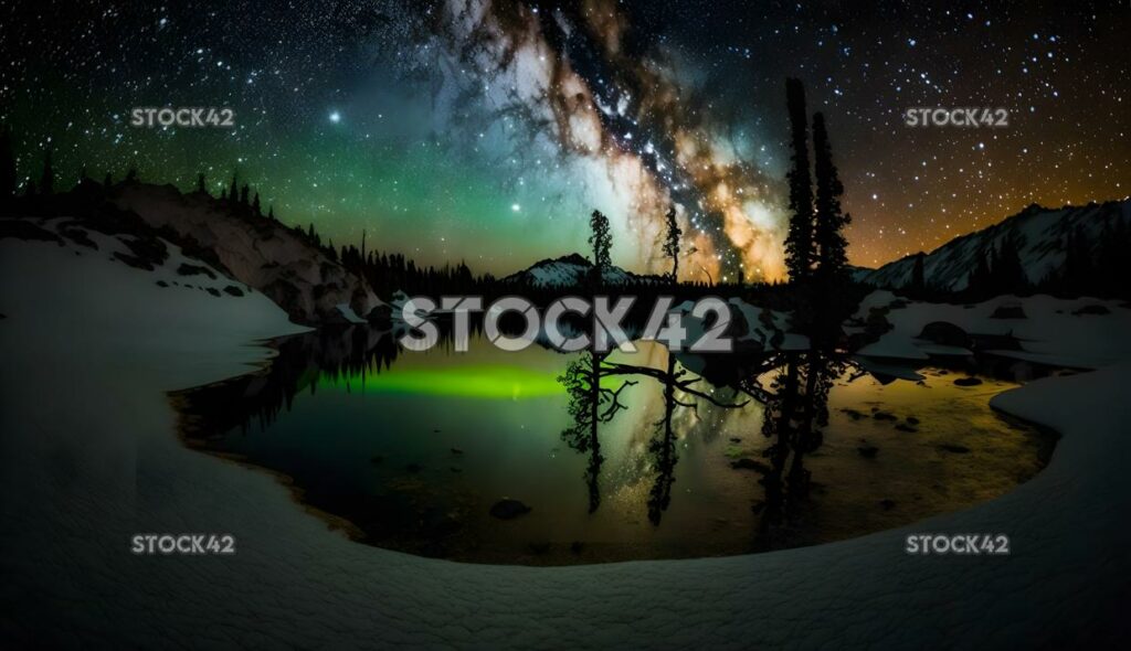 Night sky photography stars Milky Way Aurora two