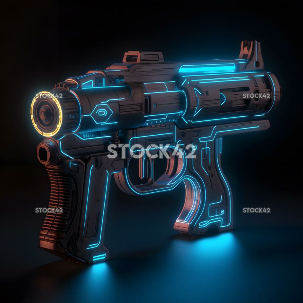 PC Gaming sci-fi setting design a laser gun