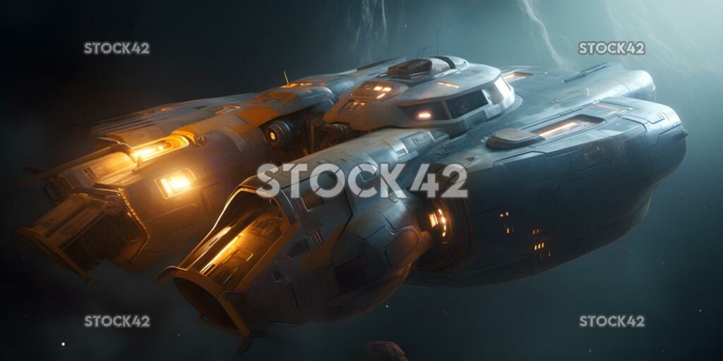 PC Gaming sci-fi setting design a spacecraft Hyper-realis two