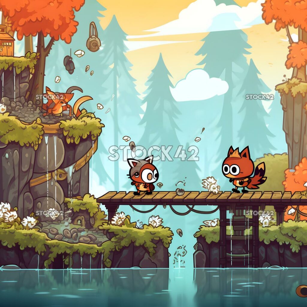 Platformer game featuring a cute animal protagonist color one