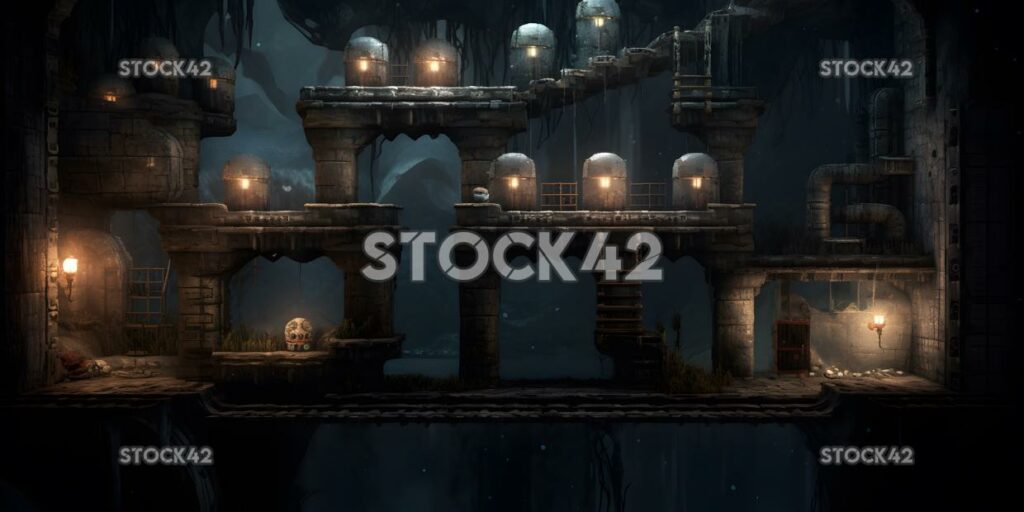 Platformer game with a dark atmosphere and horror element three