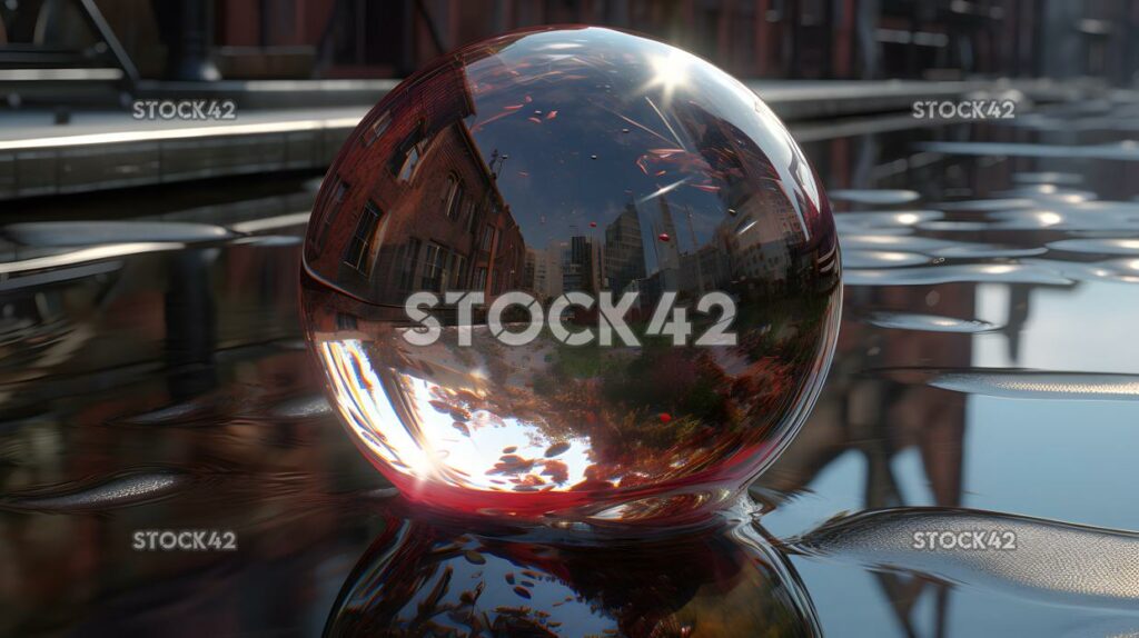 Reflections water glass surfaces cinematic Hyper-realisti three