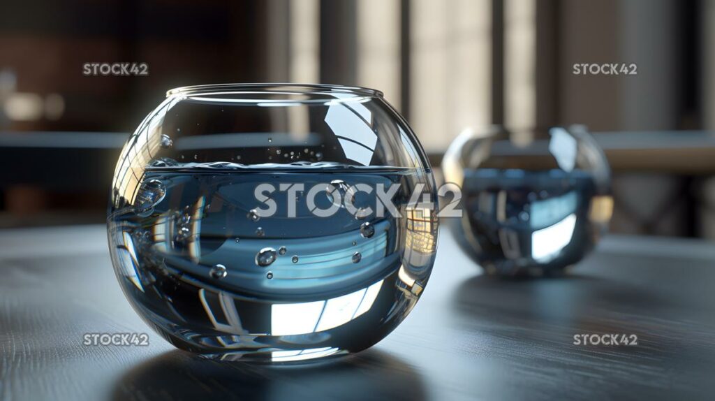 Reflections water glass surfaces cinematic Hyper-realisti two