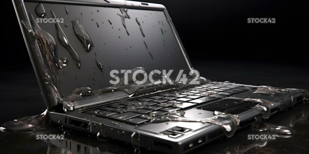 Reparieren eines Laptops mit Wasserschaden Hyperrealistisch