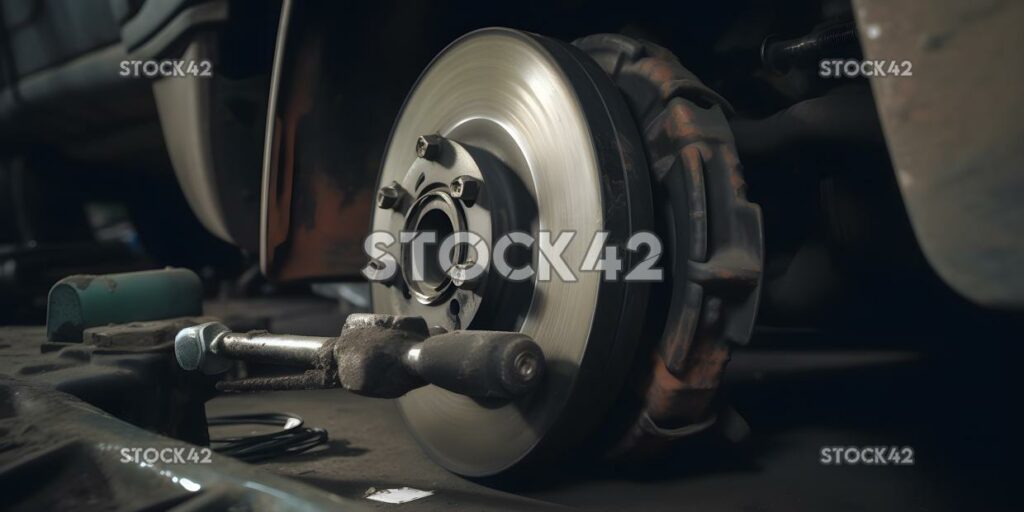 Replacing brake pads on a car using a jack pliers and a s