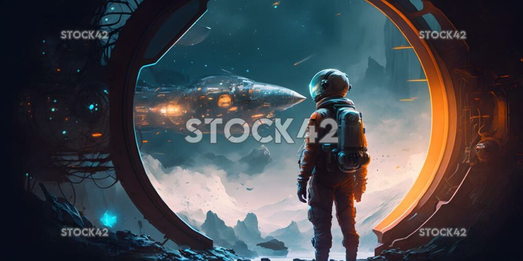 Science fiction futuristic technology outer space two