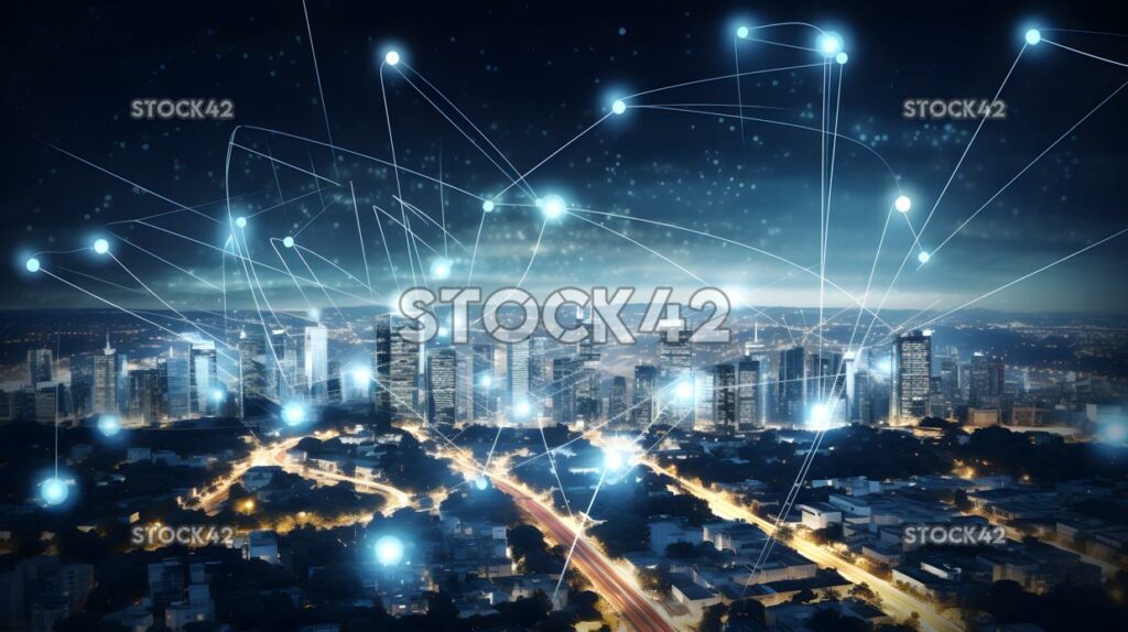 Smart cities IoT sensors connectivity high contrast one