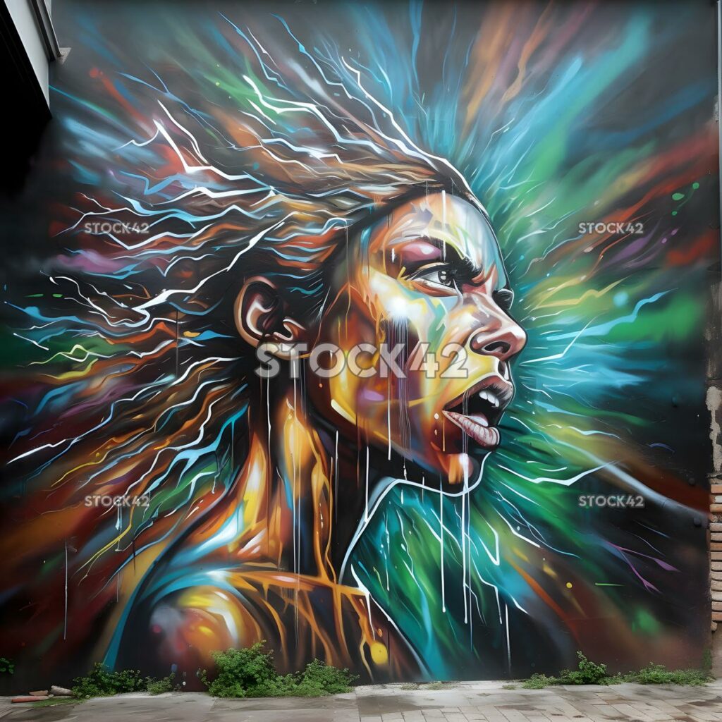 Street art murals graffiti expression dynamic lightning