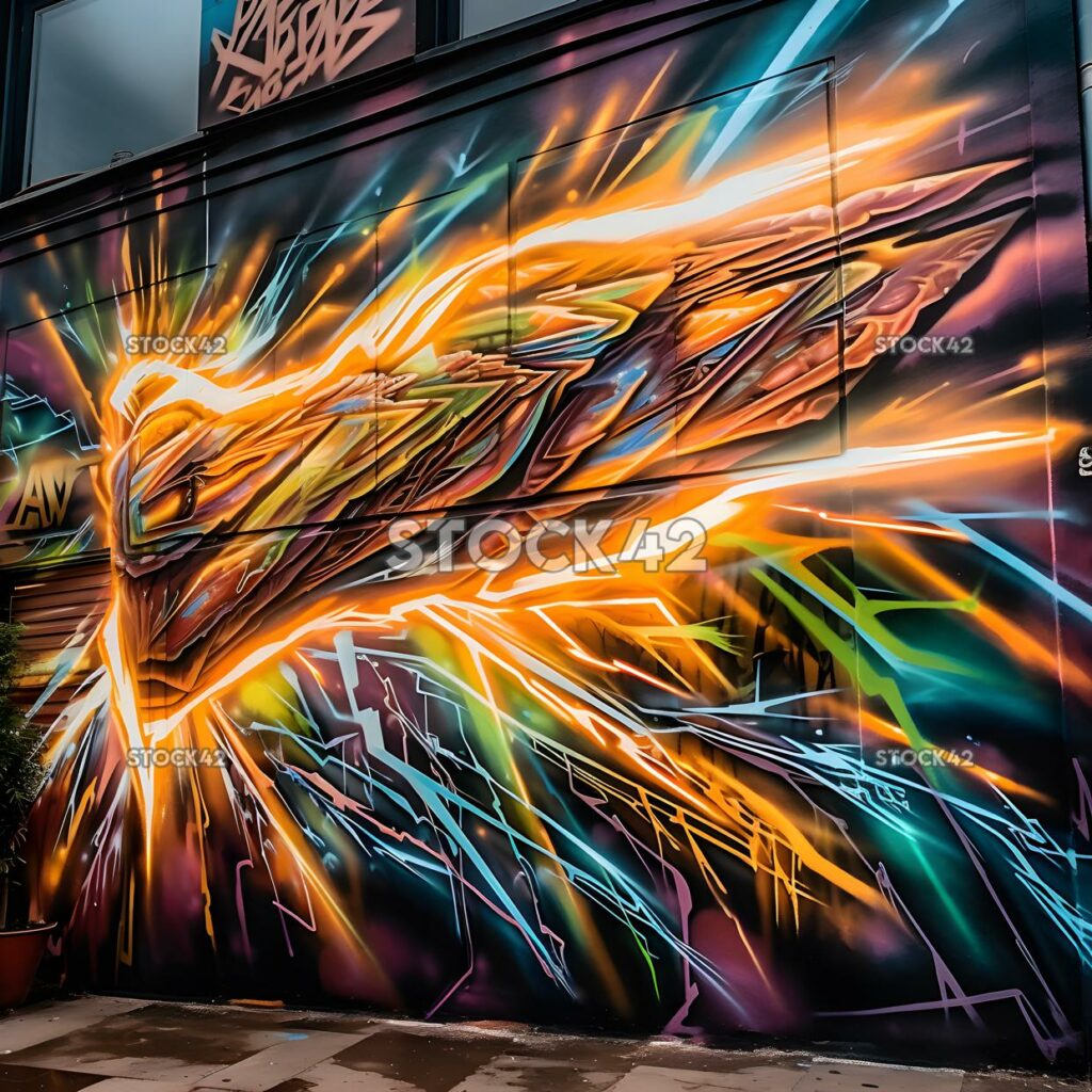 Street art murals graffiti expression dynamic lightning two