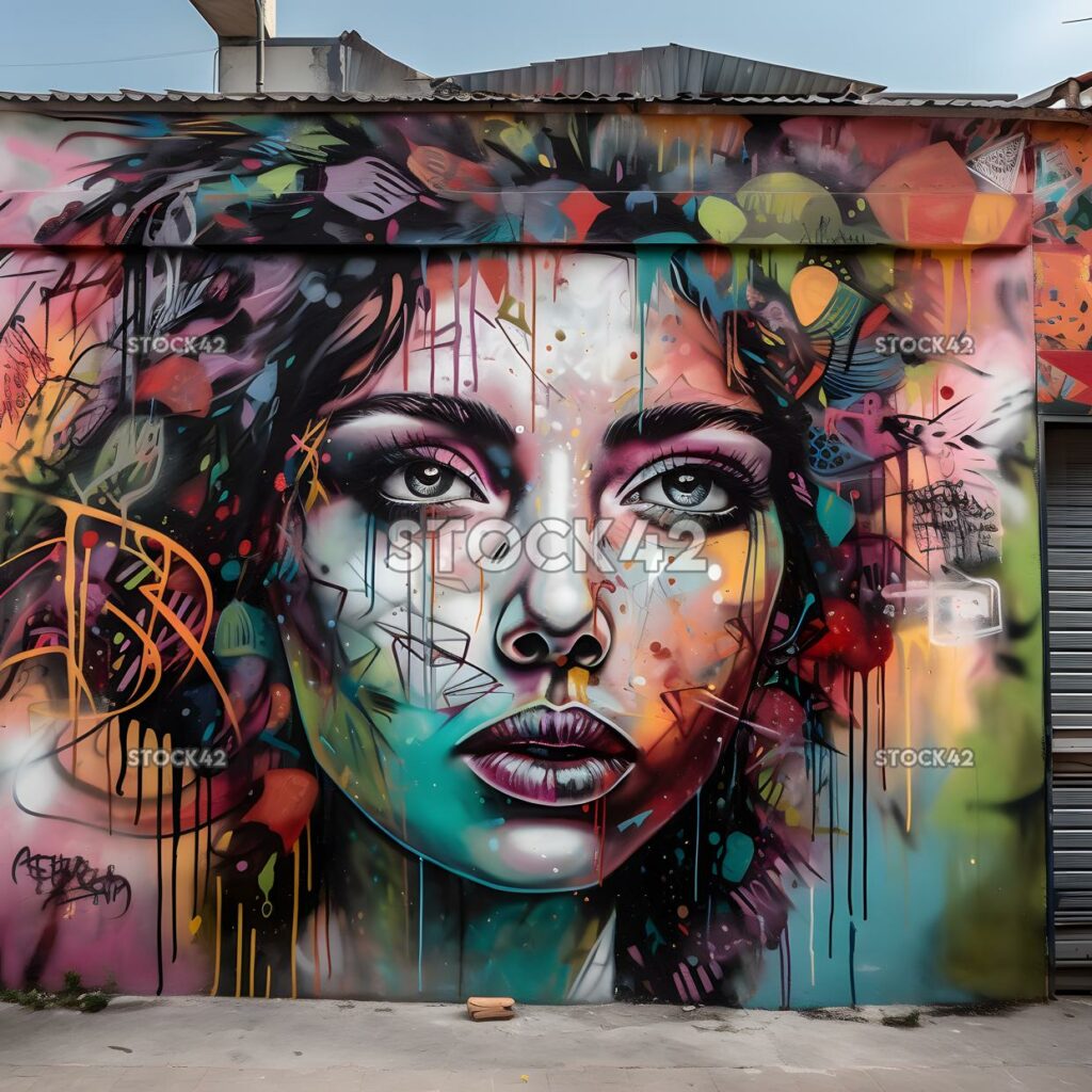 Street art murals graffiti expression three