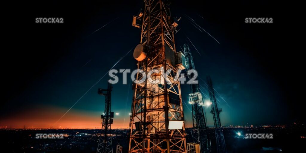 Telecommunications 5G wireless broadband high contrast