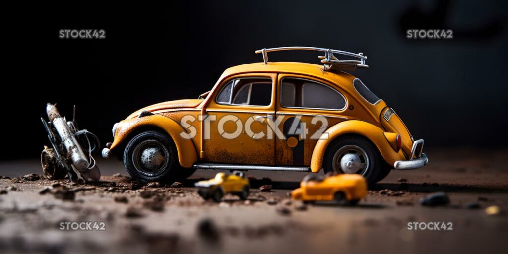 Toy photography miniature playful creative Hyper-realisti two