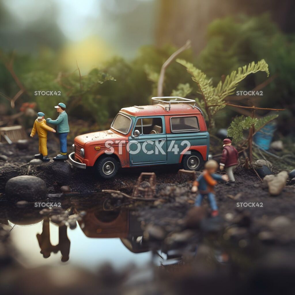 Spielzeugfotografie Miniatur spielerisch kreativ vier