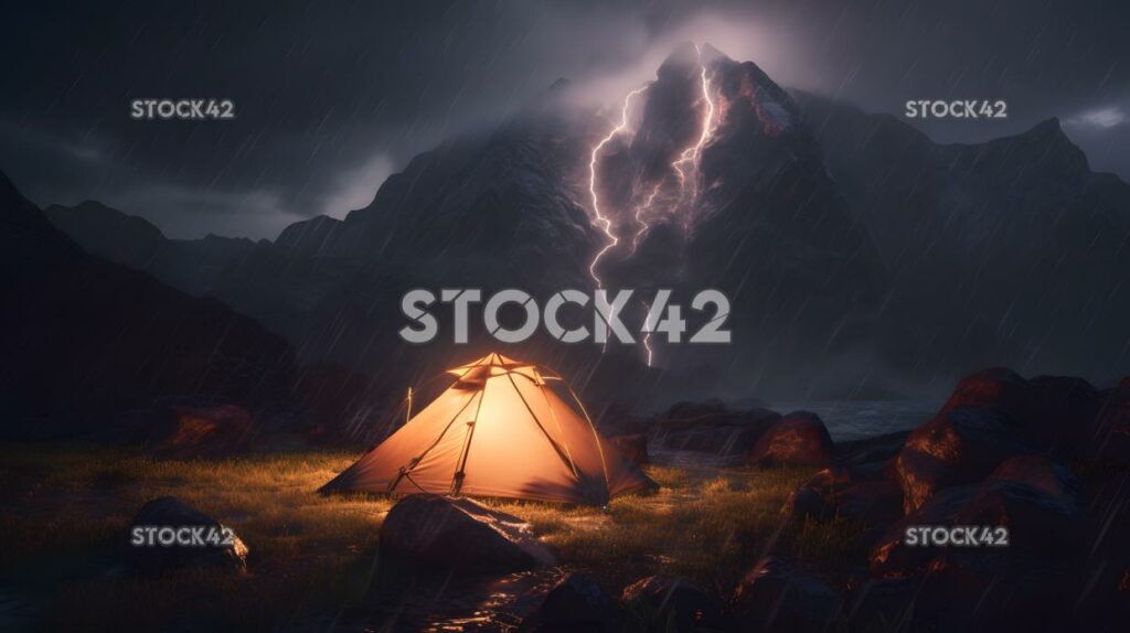 Travel Adventure Mountains Camping Hiking Hyper-realistic three