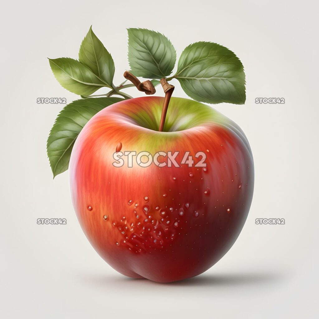 apple realistic blank white background realistic one