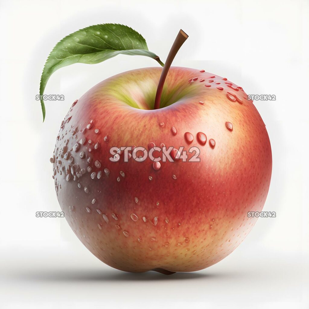 apple realistic blank white background realistic two