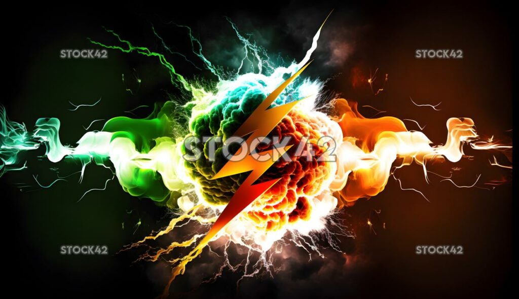 art background abstract green white orange neon colors co one