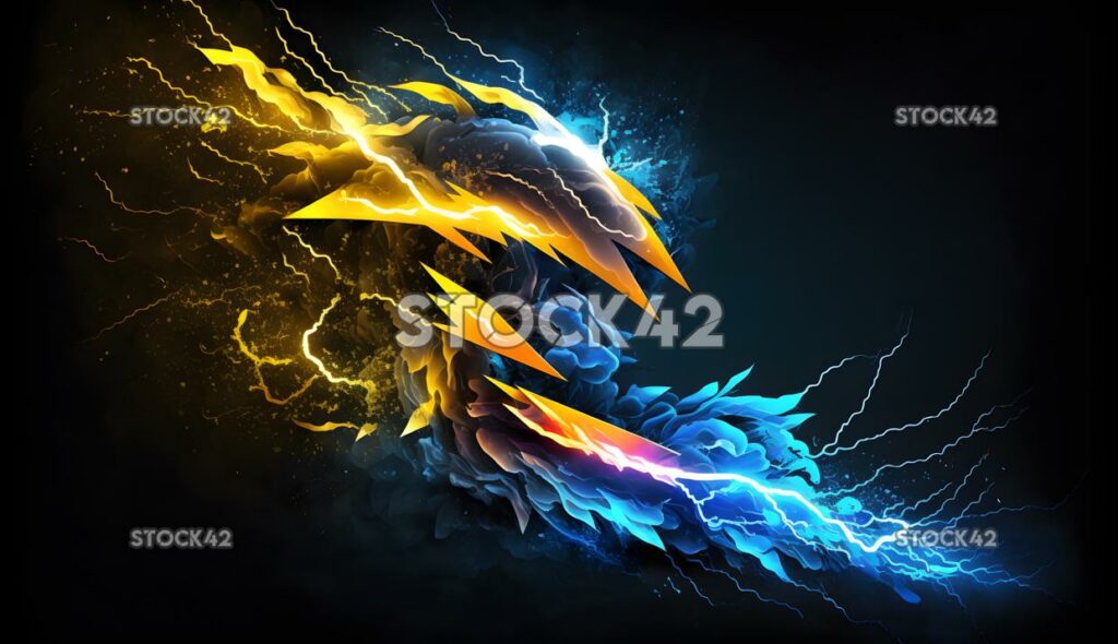 art background blue yellow neon colors contrast creative  four