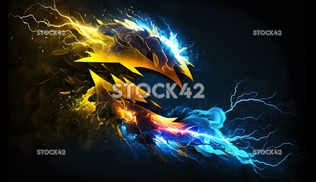 art background blue yellow neon colors contrast creative  three