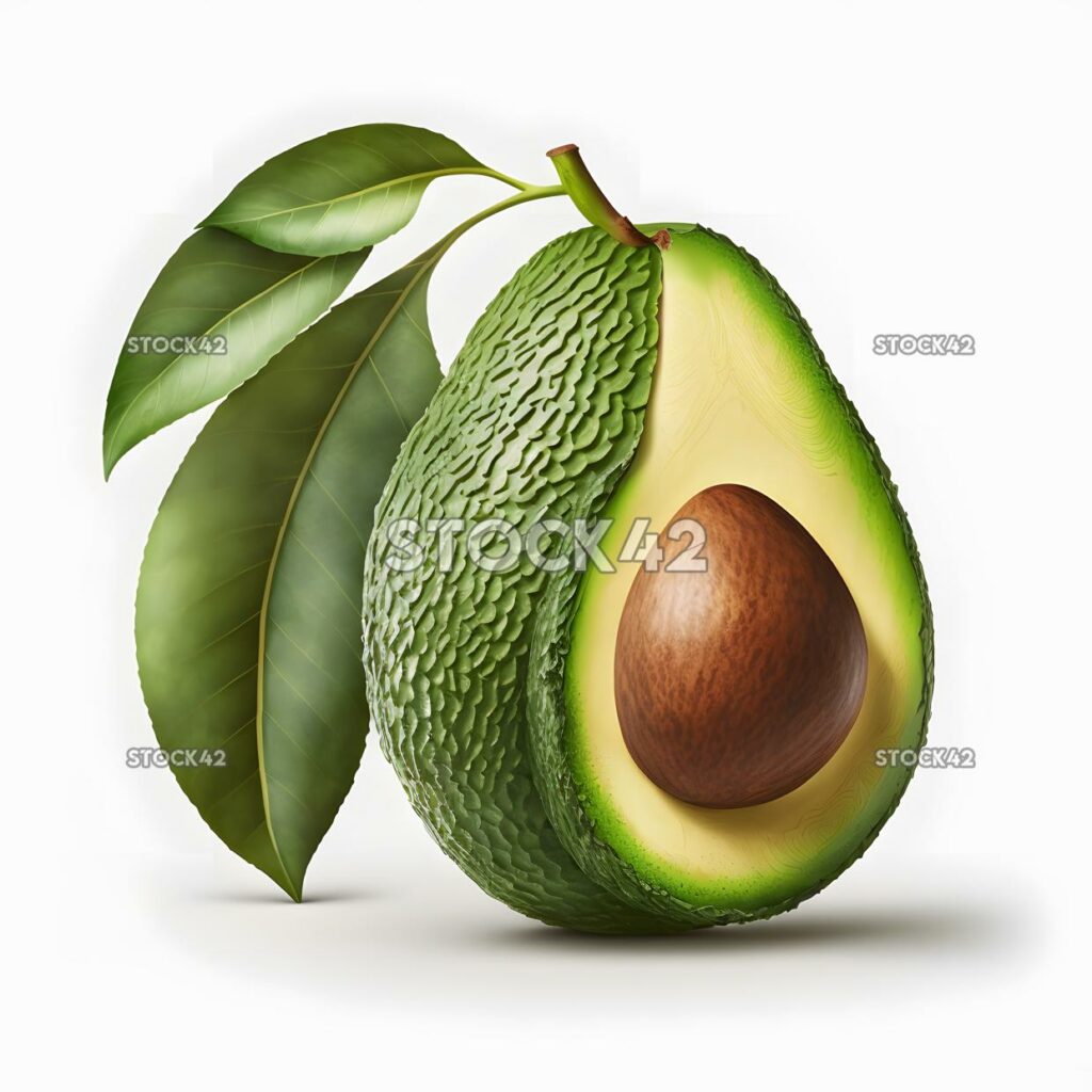 avocado realistic blank white background realistic