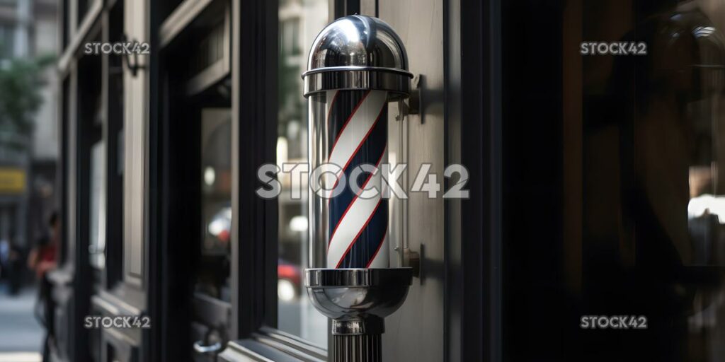 barber pole outside of a salon one