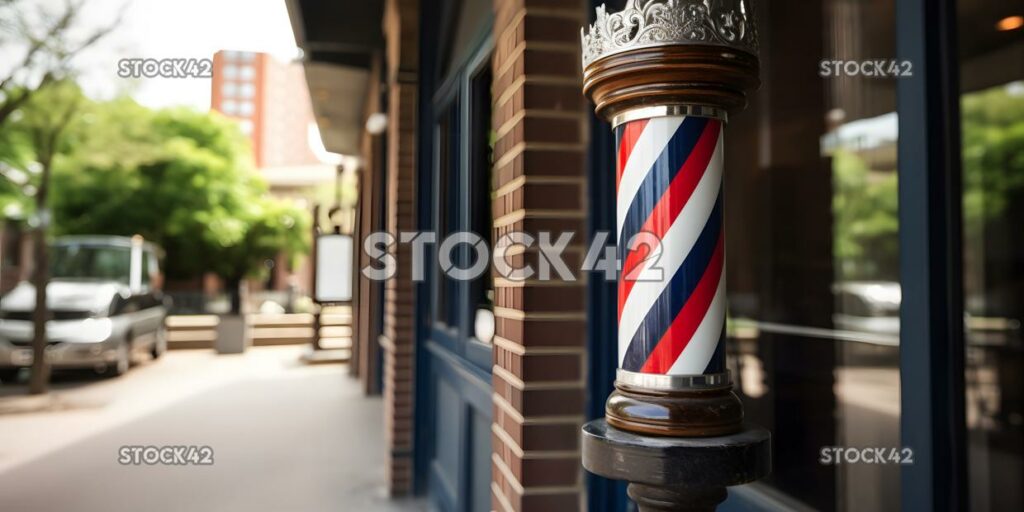 barber pole outside of a salon three