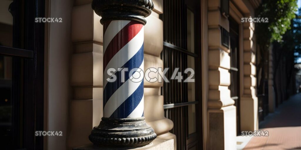 barber pole outside of a salon two