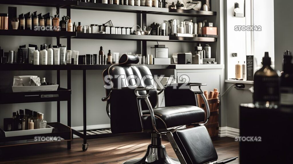 BarberoschairinaBrightly-Litsalonwithvarioustool five