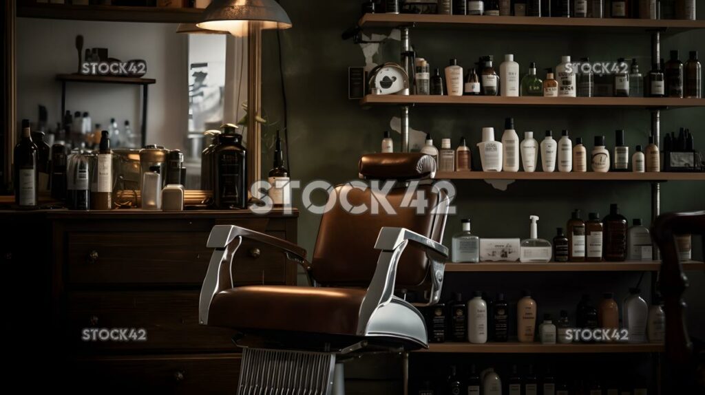 BarberschairinaBrightly-Litsalonwithvarioustool four