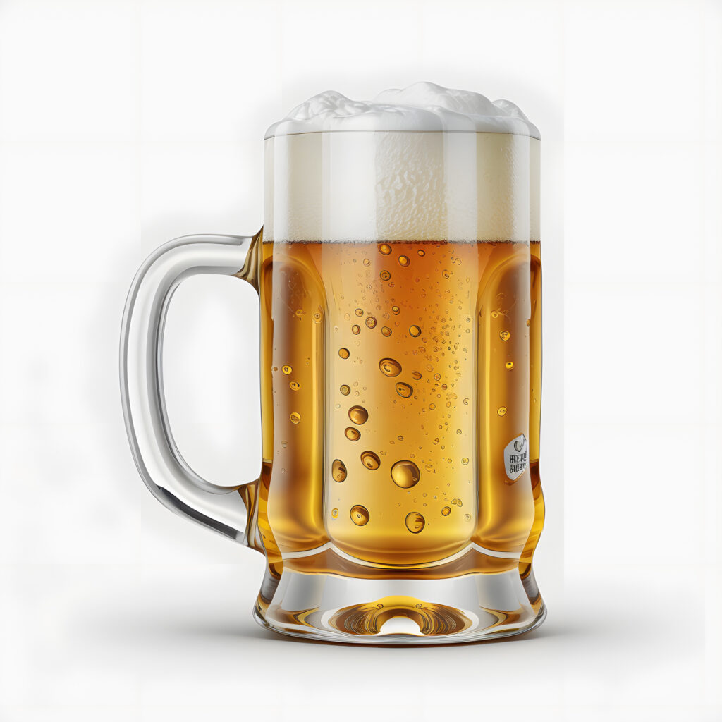 beer blank white background realistic