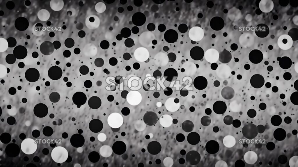 black and white polka dot background with a subtle textur