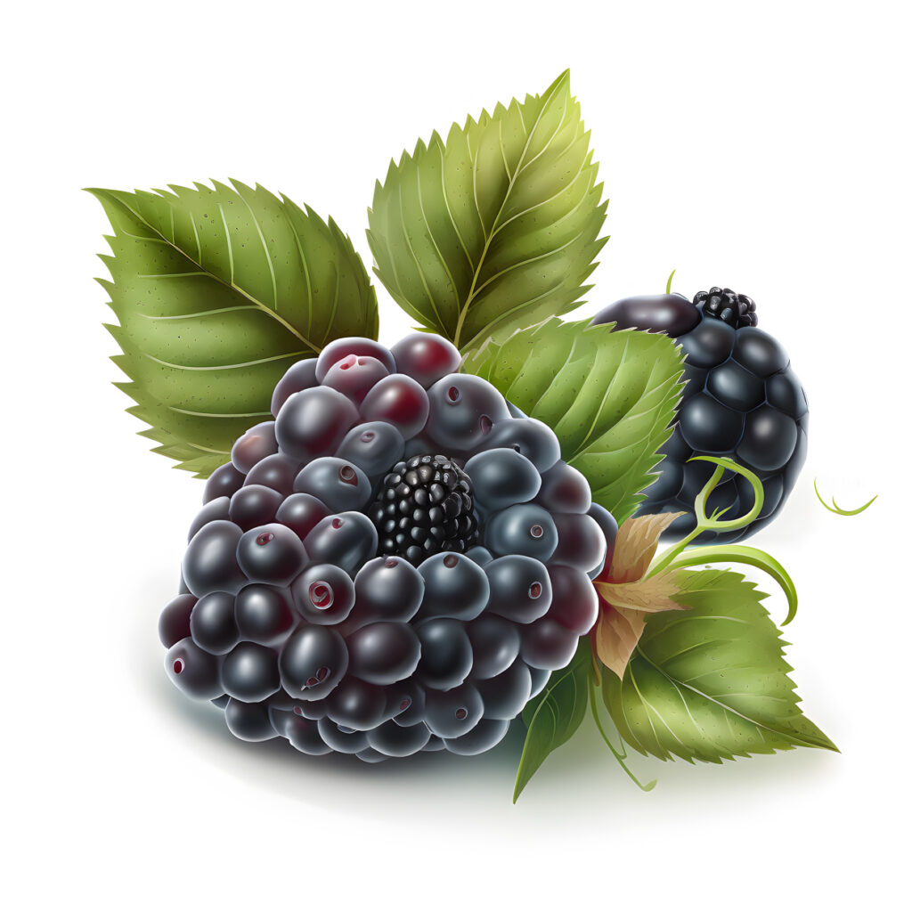 blackberry fruit realistic blank white background realist