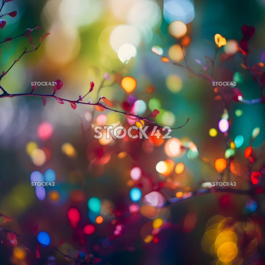 Mischung aus leuchtenden Farben in einem Bokeh-Muster