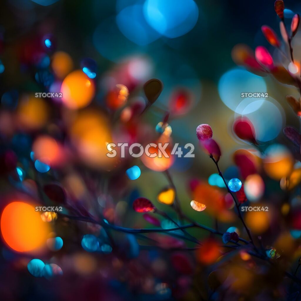 Mischung aus leuchtenden Farben in einem Bokeh-Muster Drei