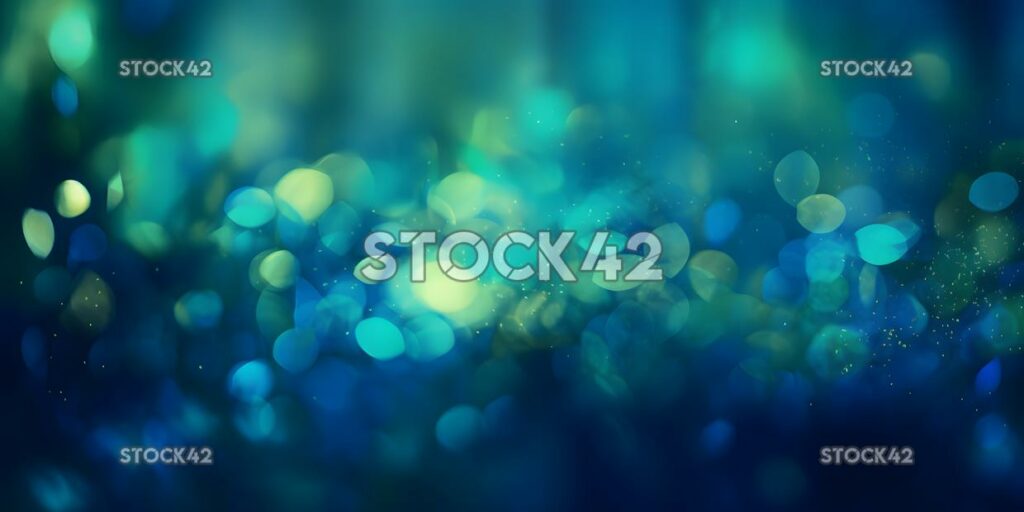 bokeh background in shades of blue and green three