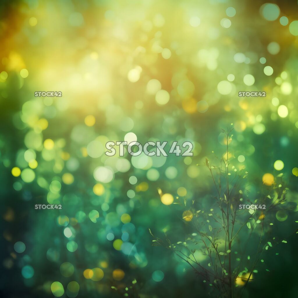 bokeh background in shades of green and yellow one