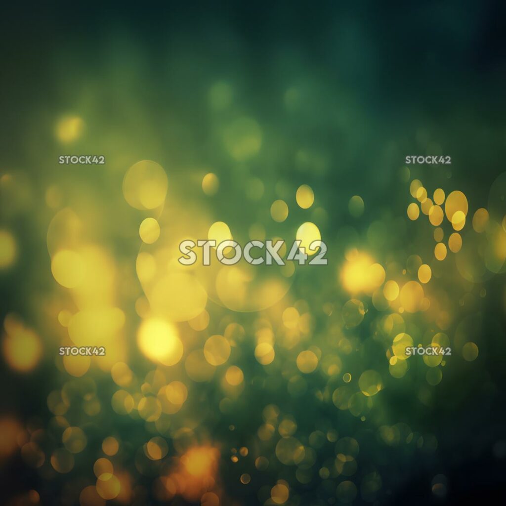 bokeh background in shades of green and yellow three