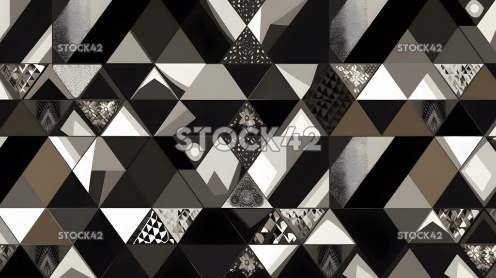 bold geometric pattern of triangles and diamonds in shade one