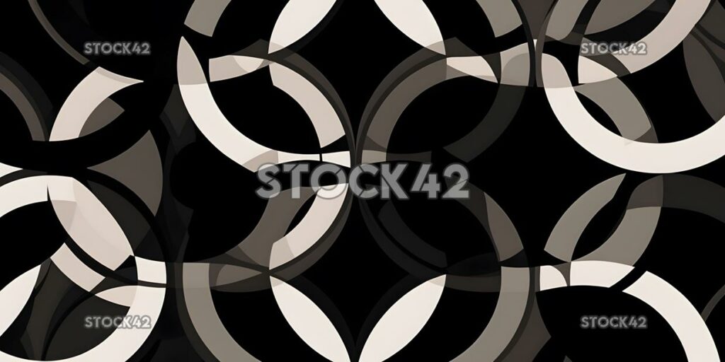 bold graphic pattern of interlocking circles in shades of two